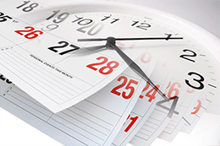 Clock calendar, large